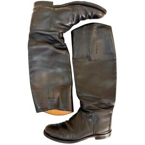 Vintage Marlborough English Riding Boots Black Leather Tall Made in England UK 7